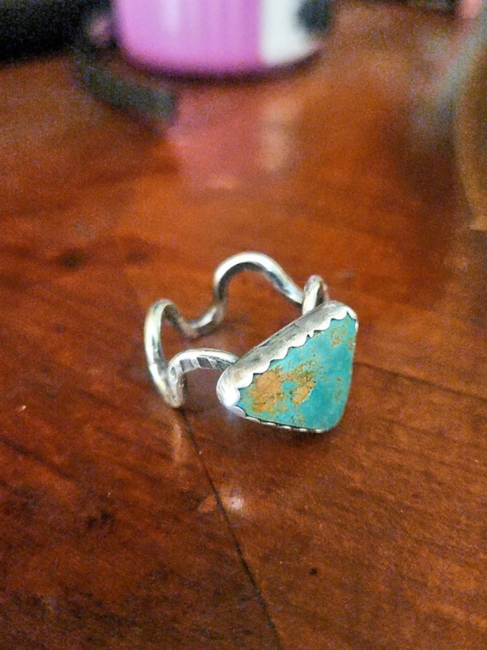 Native Royston Turquoise Set In Sterling Silver